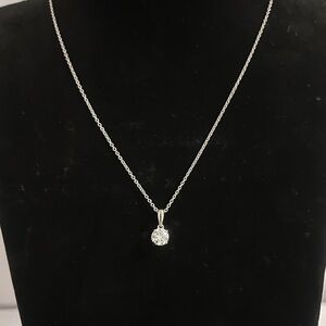 NEW Diamond Silver 1ct Diamond Pendant Necklace